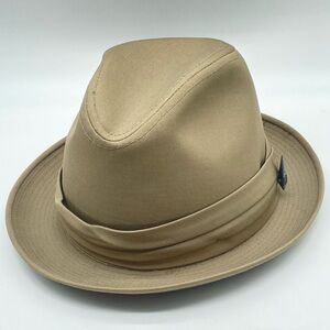 Vtg London Fog Fedora Men's Country Rain Hat Fedora Tan Size 7 1/8 w Big Ben Pin